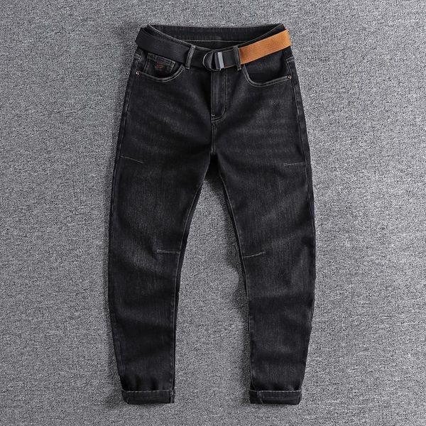 

2020 three dimensional cutting black jeans with velvet and thickening in winter wear trouser 07221, Blue