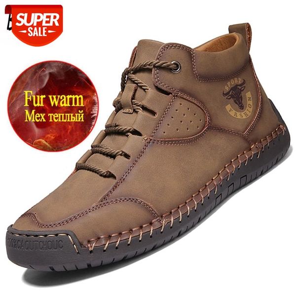 

men's snow boots winter plush warm men's winter boots thick plush snow outdoor waterproof footwear #8x6h