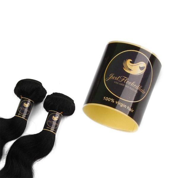 

custom brand name logo printing wig wrap sticker hair extension bundle wrap sticker