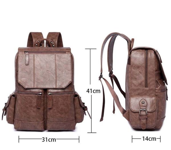 

korean schoolbag lapbag casual men's backpack pu
