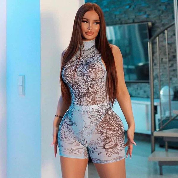 

2021 summer mesh vest shorts contrast two piece casual women's wear nz101
