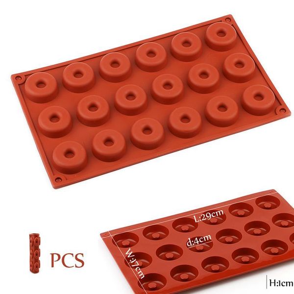 

18 cavity sile mini donuts cake mold chocolate biscuit cake cupcake doughnut mould home baking dessert kitch qylewv