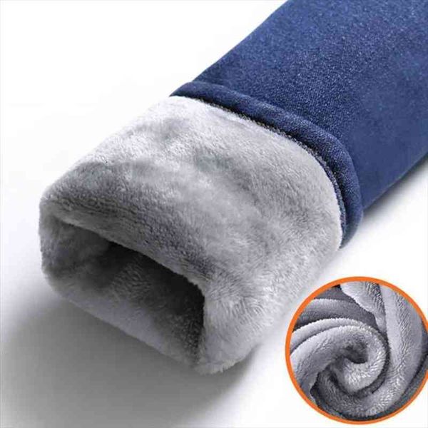 

winter plus velvet thick warm slim jeans women korean fashion skinny high waisted denim trousers streetwear vintage pencil pants, Blue