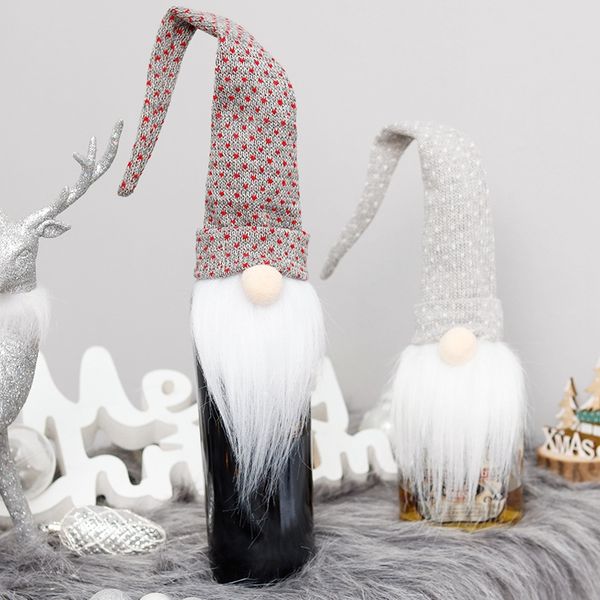 

рождественских украшений безликих кукол красной куклы украшения бутылки аксессуары бутылка вина набор сант-клаус мешок вина ресторан украшен