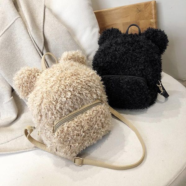 

shoulder bags hisuely winter faux fur women bucket small plush bag casual lady handbag fashion shopping travel female purse
