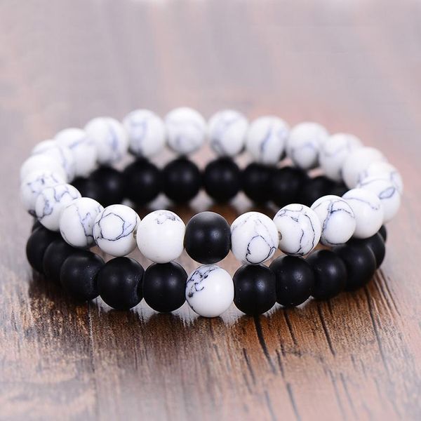 

2 pcs/set 8mm black blue couple distance bracelet charms yoga meditation braclet for men women lovers friend jewe jlllhh