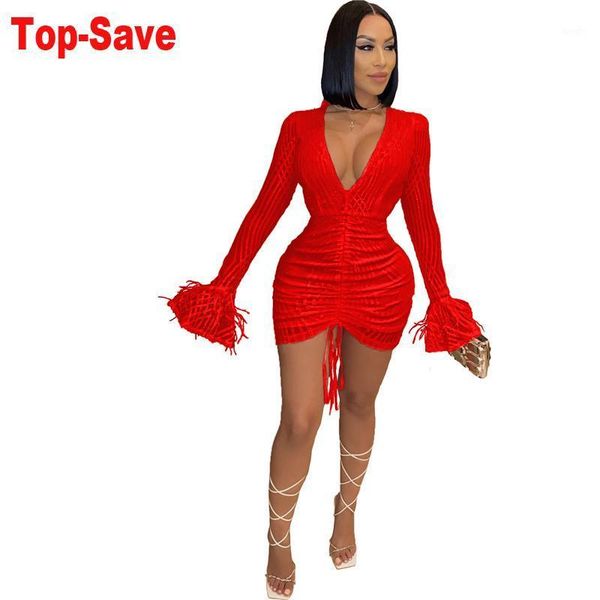 

2020 autumn v neck women dress lace lantern long sleeve mini evening party dress elegant night club sequin a-line clothes1, Black;gray