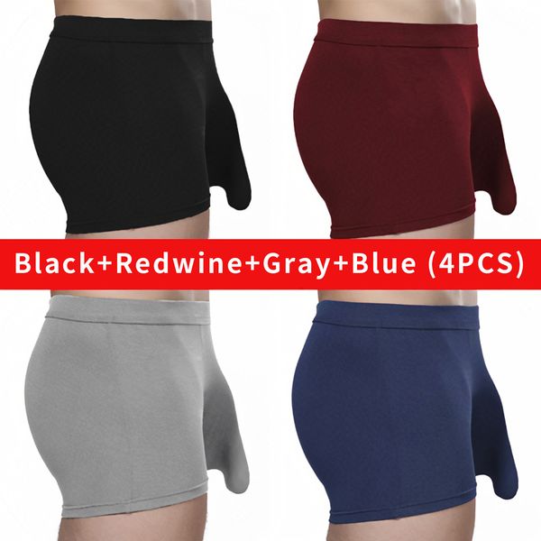 

/lot men underwear boxer breathable male pants fashion underpants cueca tanga hombre calzoncillo u convex for gay lj200922, Black;white