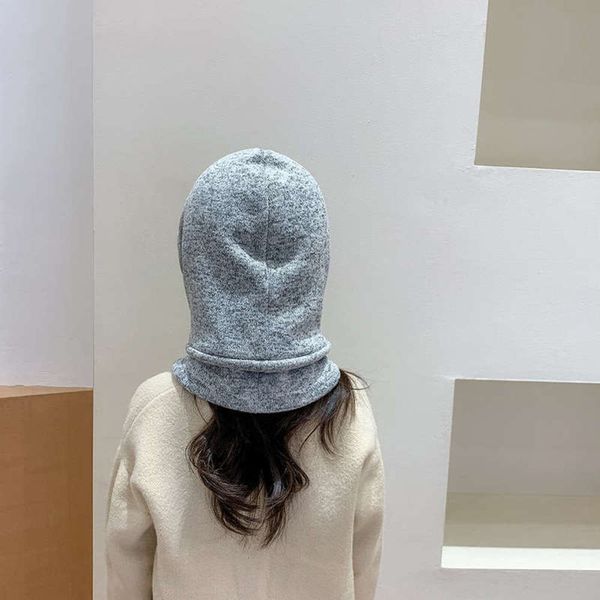 

knitted autumn children's winter scarf, new one-piece bib cover, cold proof warm keeping hat, windproof and hooded hat p9ayp9ayhika, Red;brown