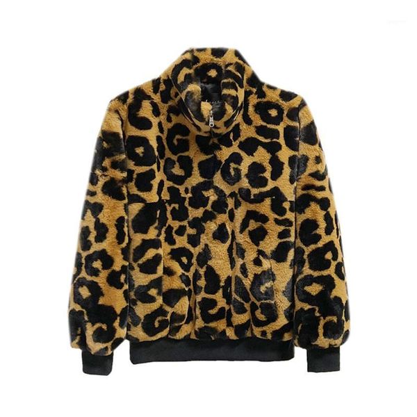 

fall / winter 2020 new women's fur coat with leopard pattern stitching short jacket comfortable and fashionable coat a2881, Black