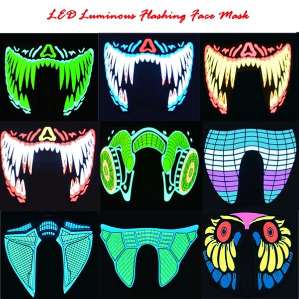 

wire led halloween rave fashion luminous costume mask party easter decor gift