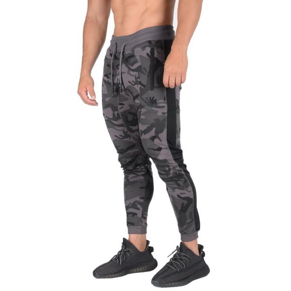 

manufacturers direct selling autumn new style trend men casual sports running fitness muscle exercise moisture wicking trousers, Black;blue