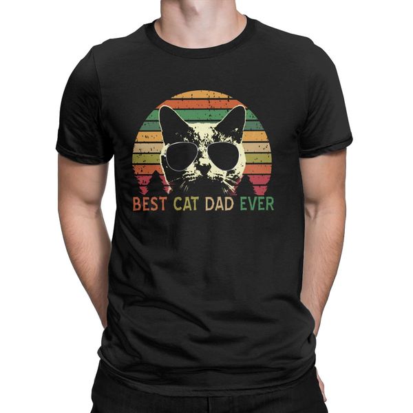 

sport men t-shirts cat dad ever amazing 100% cotton tees short sleeve father gift t shirts o neck birthday present