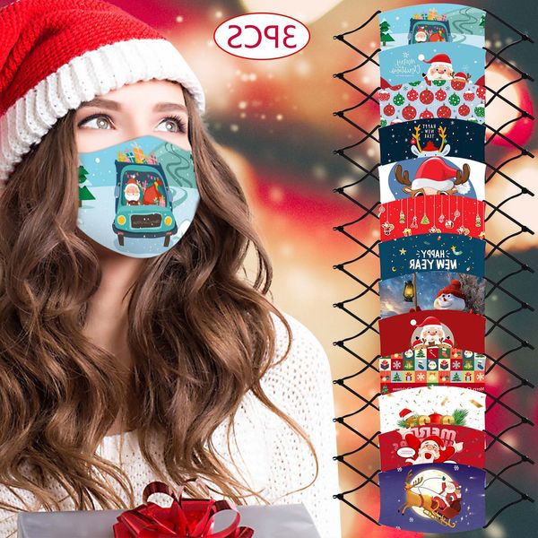 

party new fabric face colorful reusable christmas mouth cap fashionable neutral washable mask mascarilla bocas 3pc