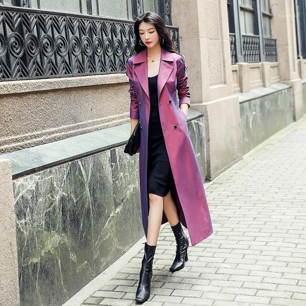 

autumn new style korean trench women purple black khaki army green x-long waist windbreaker jacket1, Tan;black