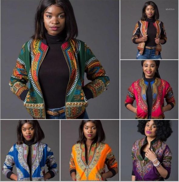 

ethnic clothing 2021 indie folk womens jacket coat dashiki african printed bomber autumn winter basic outwear africa clothing1, Red