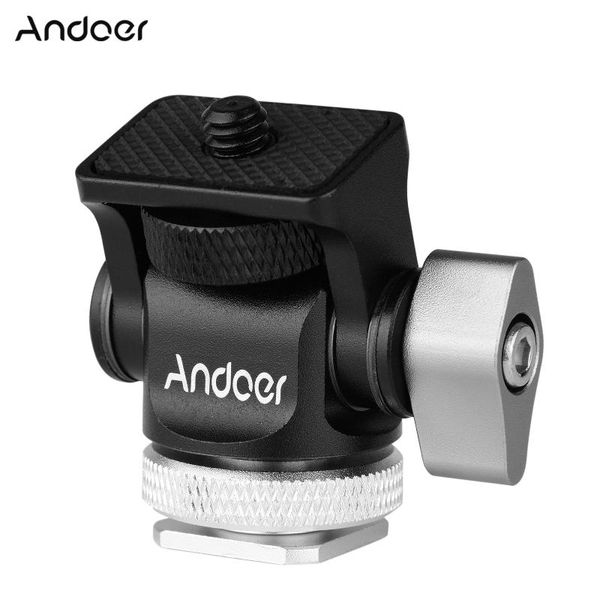

andoer mini monitor mount tripod head cold shoe adapter aluminum alloy 1/4 inch screw for camera flash microphone led fill light