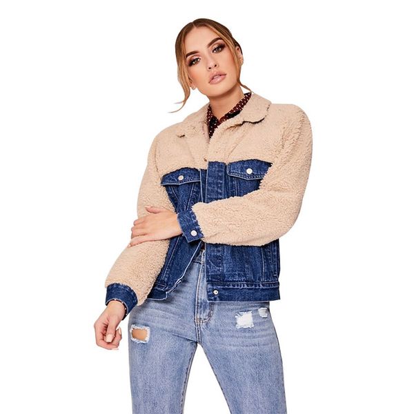 

женщины шерстяной denim строчка пальто отворотом шеи широкий waisted овечьей шерсти пальто дамы однобортный пиджак, Black;brown