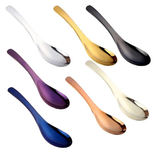 

spoons highly quality stainless steel spoon 3 size large gold rice soup kids ice cream dessert kitchen dinner tableware