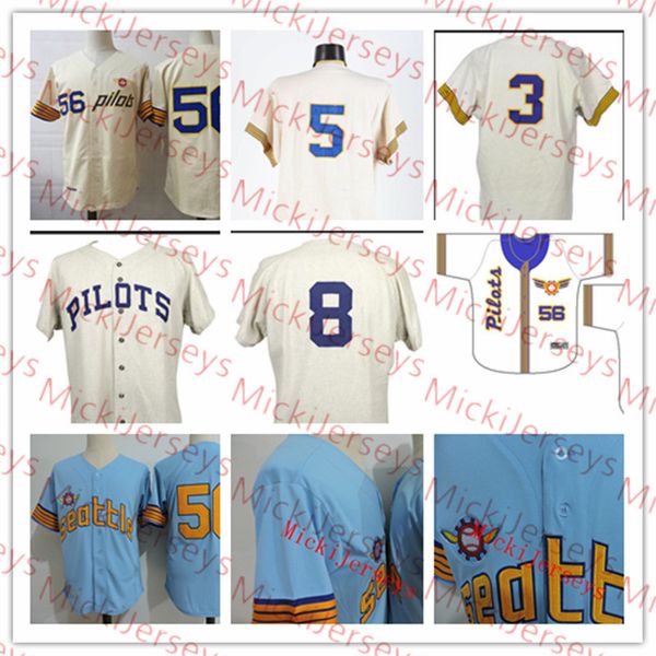 

custom seattle pilots baseball jersey jerry mcnertney don mincher john donaldson tommy harper ray oyler tommy davis wayne comer bob locker, Black