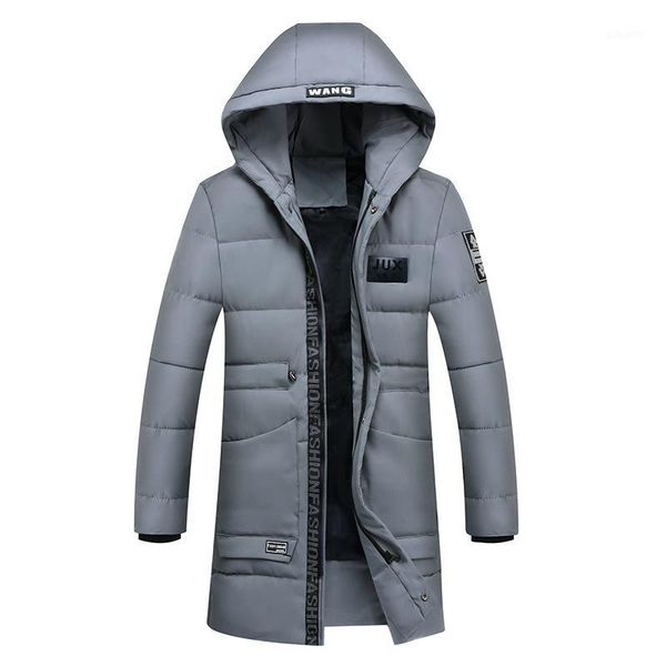 

2019 winter new style fashion mid-length cotton-padded clothes men's cotton-padded jacket youth clothes1, Black