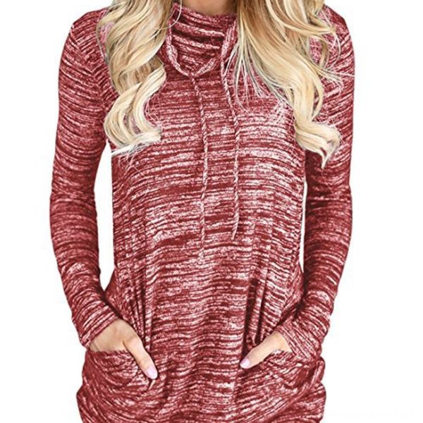 

autumn and winter long sleeve high collar t- drawstring autumn and winter base shirt t-shirt sweater 3gypt, Black