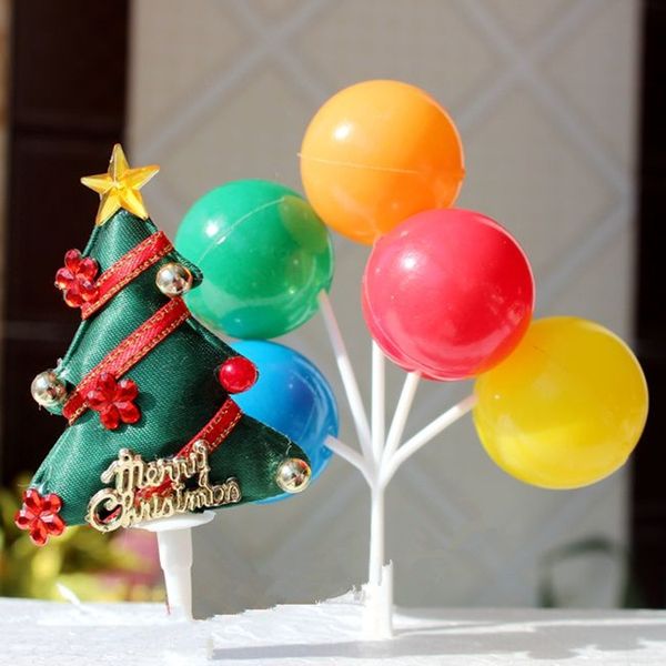 

christmas plug-in colorful balloon round love balloon cake decoration plug-in card cake insert cfa9l