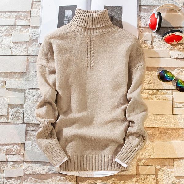 

men's sweaters 2021 winter thick warm cashmere sweater men long sleeve turtleneck pullover soft pull homme, White;black