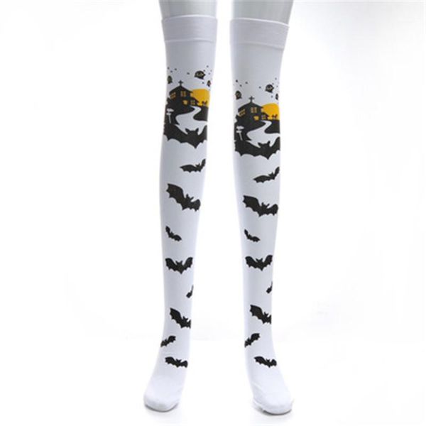 

socks designer trend female stockings ladies halloween stockings fashion masquerade festival performance costume props women printing, Black;white