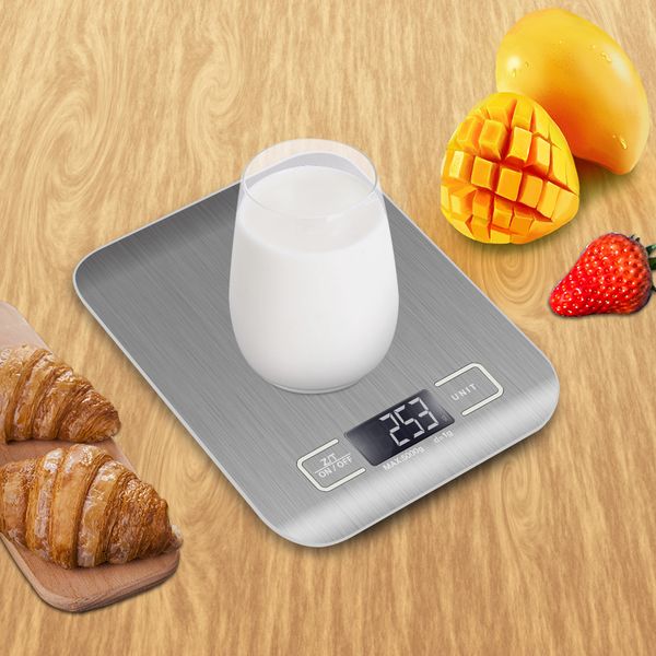 

digital kitchen scale, lcd display 1g/0.1oz precise stainless steel food scale for cooking baking weighing scales electronic