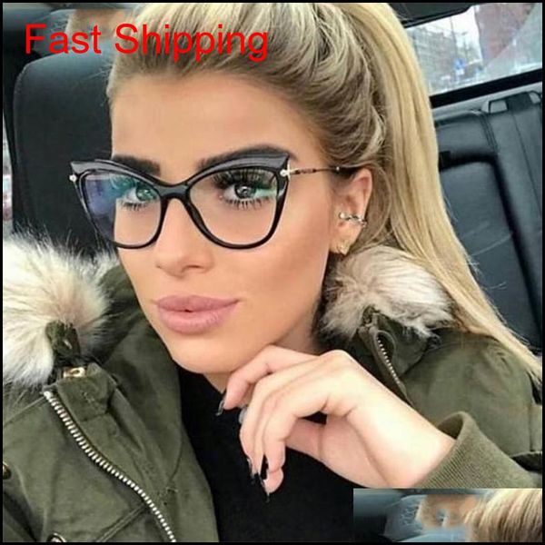 

clear fashion glasses 2018 spectacle frame cat eye glasses frame clear lens women brand eyewear optical frames qylsin bde_home, Black