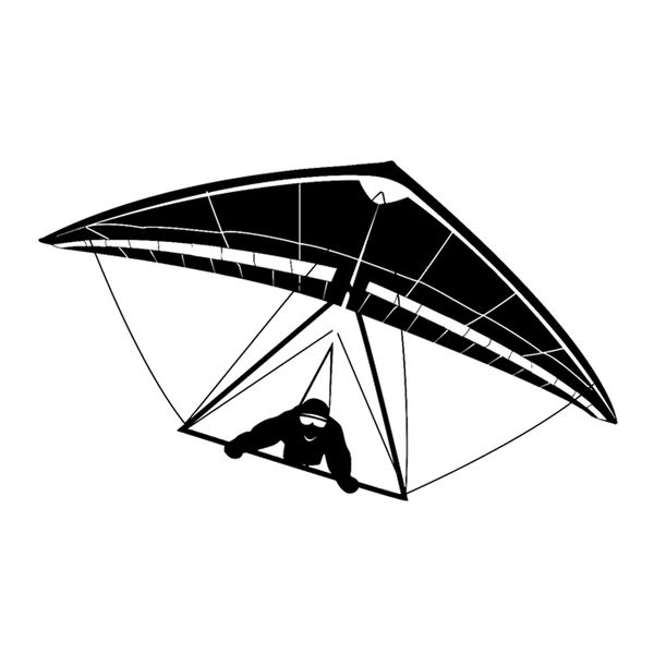 

16.9cm*9.9cm interesting extreme hang gliding glider sports silhouette vinyl car stickers black/silver decoration s9-1193