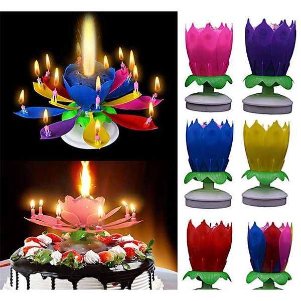 Musical Birthday Candle Birthday Cake Er Decoration Magic Lotus Flower Candles Blossom Rotating Sqcbyz Ppshop01 Buy At The Price Of 5 92 In Dhgate Com Imall Com