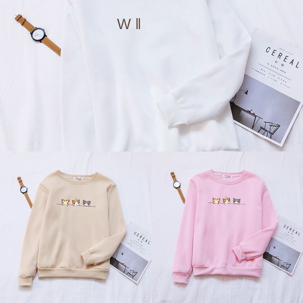 

tsnyo 2019 winter three new kitten long-sleeved outfitsweater clothes outfit student women's pullover loose pullover 3d printing select, Black