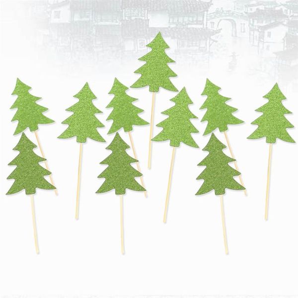 

10pcs christmas tree cake er dessert cake insert card christmas birthday party cake decoration small size a35 sqcmcs