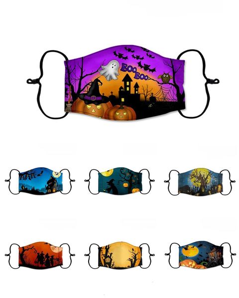 

stock grimace halloween pumpkin us 3d painting cotton face reusable pm2.5 carbon filters washable kid mask