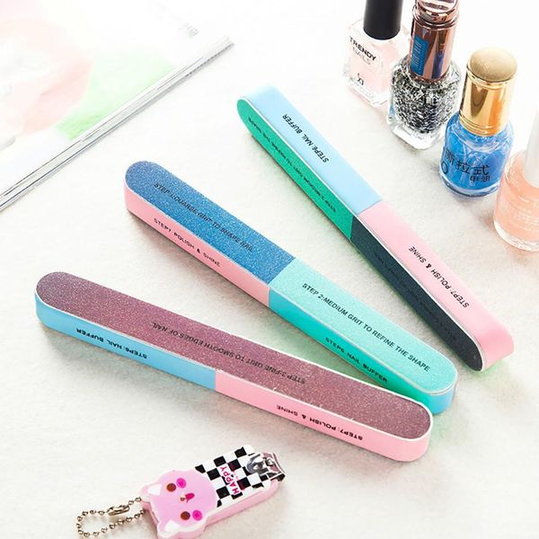 

3pcs six-sided polishing file nail tool block sanding pedicure nail file sanding professional nail file cuticle pusher