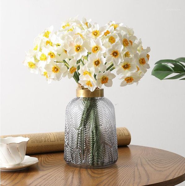 

decorative flowers & wreaths 6 heads /bouquet artificial orchids bunch for home decor wedding bouquets silk fake flower diy christmas party