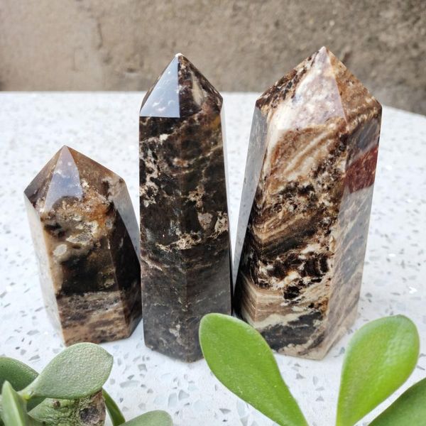 

natural black opal crystal tower polished specimen madagascar