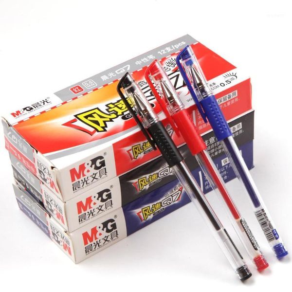 

gel pens m&g q7 pen 0.5mm extra fine ink rollerball black dark blue red gelpen for office supplies stationery1