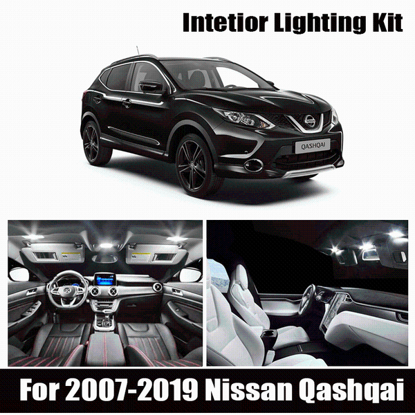 

8pc x error led lamp for qashqai j10 j11 accessories (2007-2020) interior reading map trunk light bulb kit