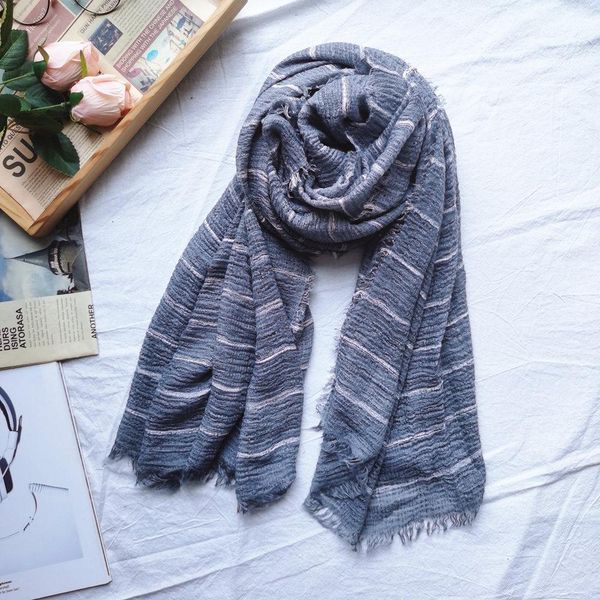

американские сгибы унисекс стиль зимний шарф хлопчатобумажный и льняной солист цвет длинные женские шарфы шаль винтаж зима теплые мужчины ша, Blue;gray