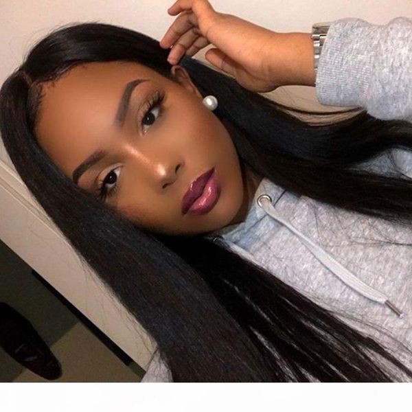 

pre plucked full lace human hair wigs with baby hair for women natural black 150% straight brazilian virgin hair wigs, Black;brown
