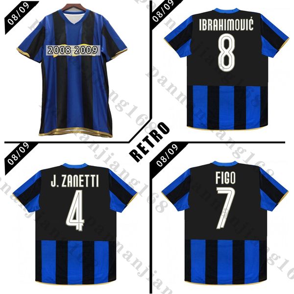 

inter 2008 2009 retro soccer jersey 08 09 ibrahimovic figo stankovic cambiasso vintage classic vintage football shirt, Black;yellow