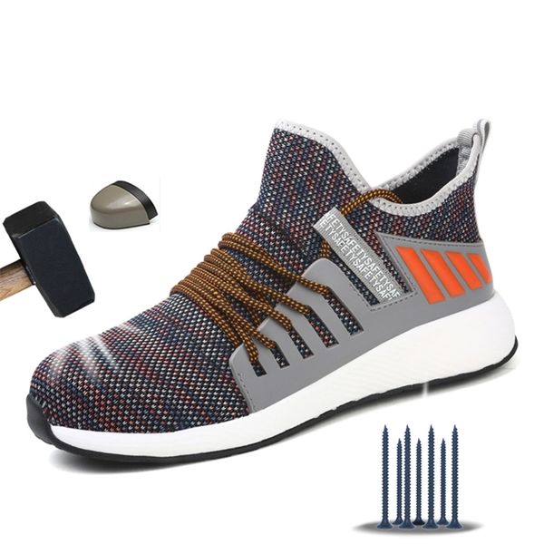 

2020 new anti-smashing work boots fashion sneakers men steel toe shoes puncture-proof safety shoe y200915, Black;brown