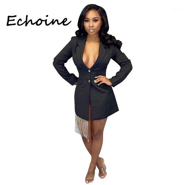 

women's suits & blazers casual tassel women blazer women's jacket with botton coat long sleeve black color office lady autumn and, White;black