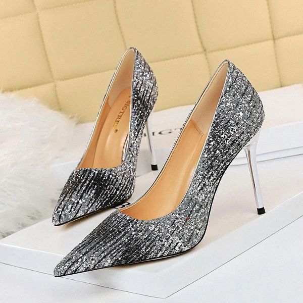 

bigtree heels women shoes 2020 black heels fashion women party shoes for sparkling sequins #bc15