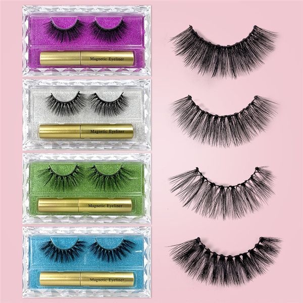 10 magnetische Wimpern, ein Paar falsche Wimpern, Anzug, magnetische Eyeliner-Wimpern, zehn magnetische Magnet-Eyeliner-Set