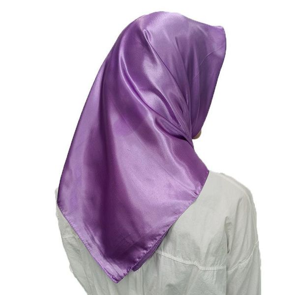 

1pc muslim headpiece head scarves soft silk feeling shawl head wraps solid color shinny scarf large squares scarves headdress q bbywtd