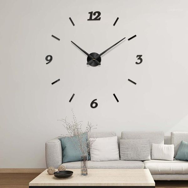 

wall clocks acrylic large clock sticker muted living room decorative self adhesive diy 3d modern design mirror stickers1